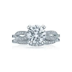 Tacori Ribbon Round Diamond Engagement Ring Setting (0.12 CTW) -DIAMOND JEWELRY SHOP 2573mdrd75 30