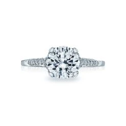 Tacori 18k White Gold Simply Tacori Round Diamond Engagement Ring Setting (0.15 CTW)