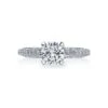 Tacori 18k White Gold Classic Crescent Round Diamond Engagement Ring Setting (0.22CTW) 1 Tacori 18k White Gold Classic Crescent Round Diamond Engagement Ring Setting (0.22CTW) -DIAMOND JEWELRY SHOP 2616rd65 10