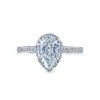 Tacori Platinum Dantela Pear Diamond Engagement Ring Setting (0.39 CTW) -DIAMOND JEWELRY SHOP 2620ps10x7p 10