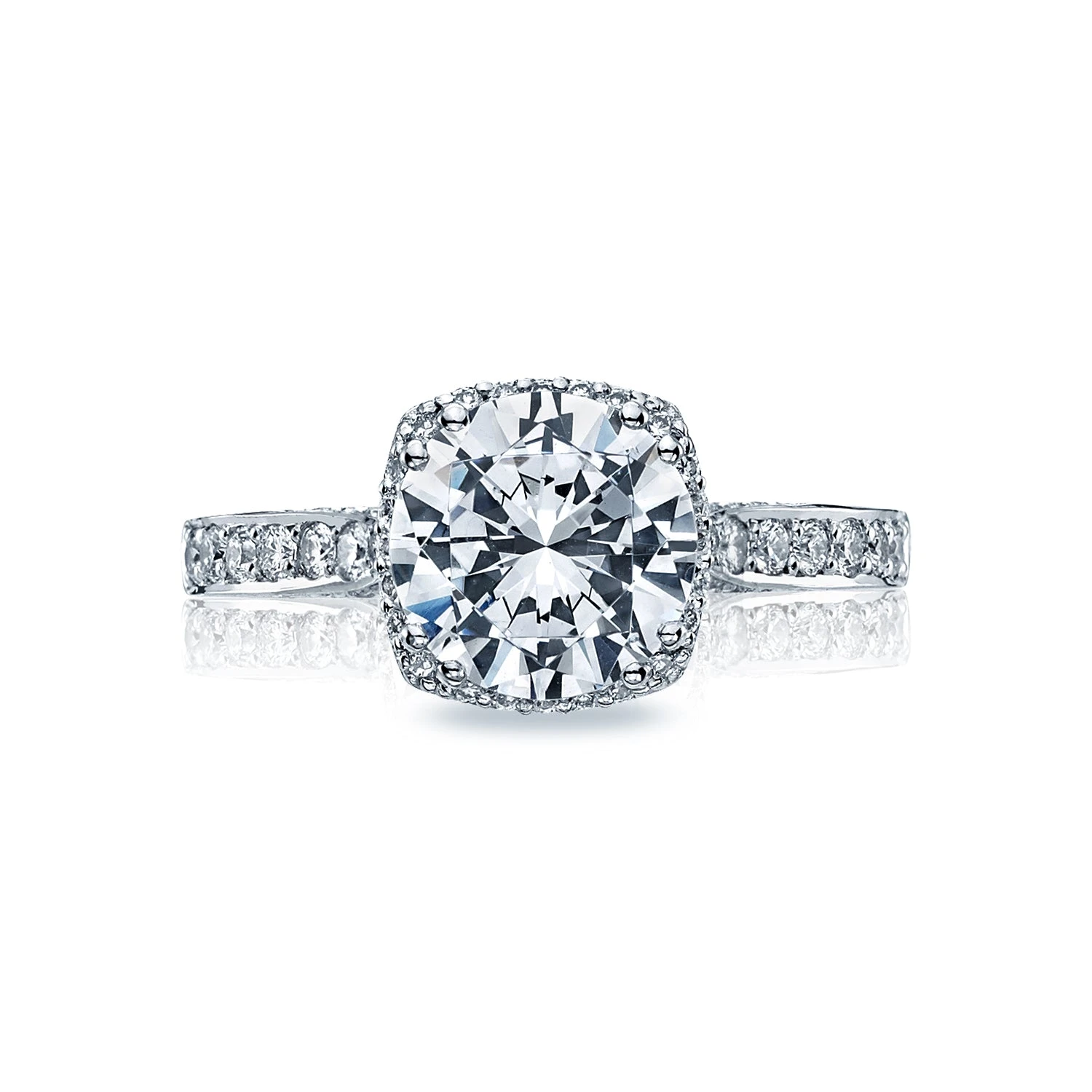 Tacori 18k White Gold Dantela Round Diamond Engagement Ring Setting (0.37 CTW) 3 Tacori 18k White Gold Dantela Round Diamond Engagement Ring Setting (0.37 CTW)