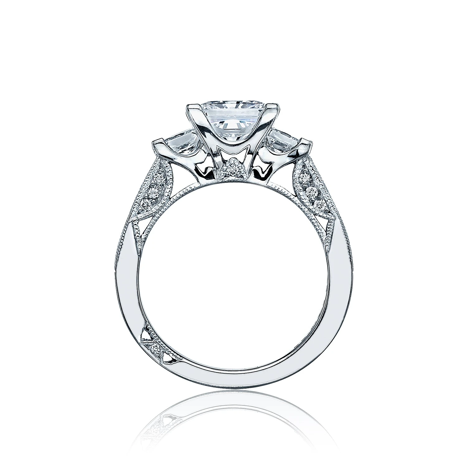 Tacori 18k White Gold Simply Tacori Princess Diamond Engagement Ring Setting (1.48 CTW) 4 Tacori 18k White Gold Simply Tacori Princess Diamond Engagement Ring Setting (1.48 CTW) - Image 2