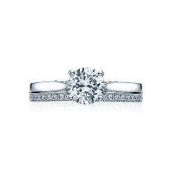 Tacori 18k White Gold Dantela Round Diamond Engagement Ring Setting (0.06 CTW) -DIAMOND JEWELRY SHOP 2638rd65 30