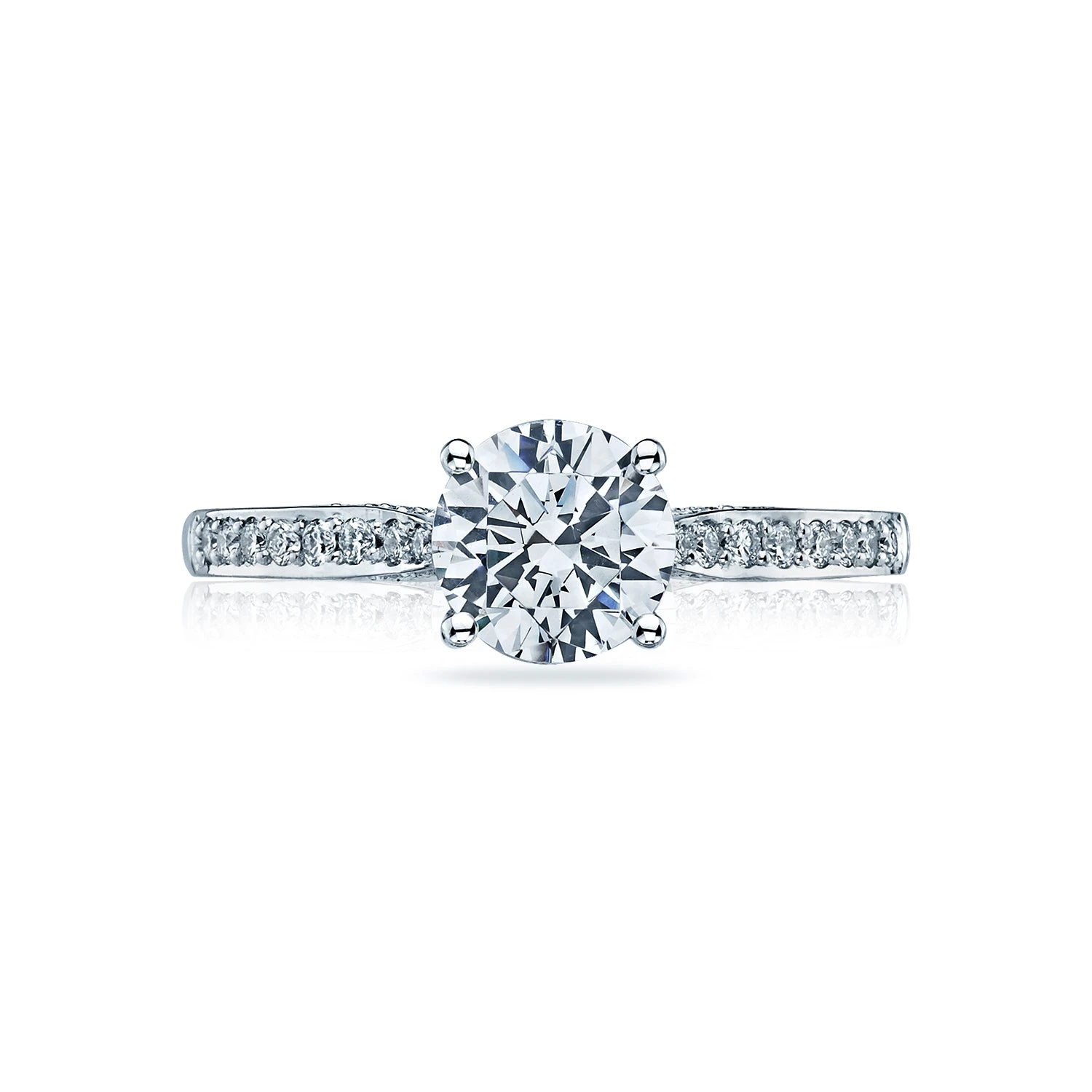 Tacori 18k White Gold Dantela Round Diamond Engagement Ring Setting (0.2 CTW) 3 Tacori 18k White Gold Dantela Round Diamond Engagement Ring Setting (0.2 CTW)