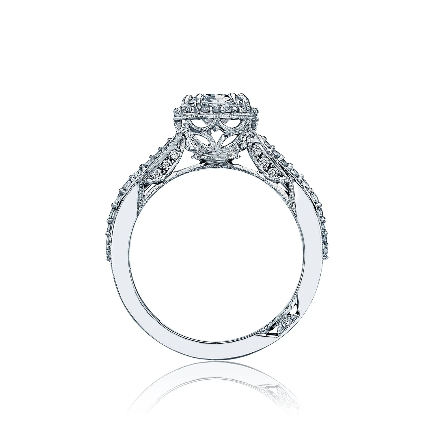 Tacori 18k White Gold Dantela Oval Diamond Engagement Ring Setting (0.52 CTW) 4 Tacori 18k White Gold Dantela Oval Diamond Engagement Ring Setting (0.52 CTW) - Image 2