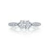 Tacori Platinum Classic Crescent Round Diamond Engagement Ring Setting (0.28 CTW) -DIAMOND JEWELRY SHOP 2645rd612 10 1