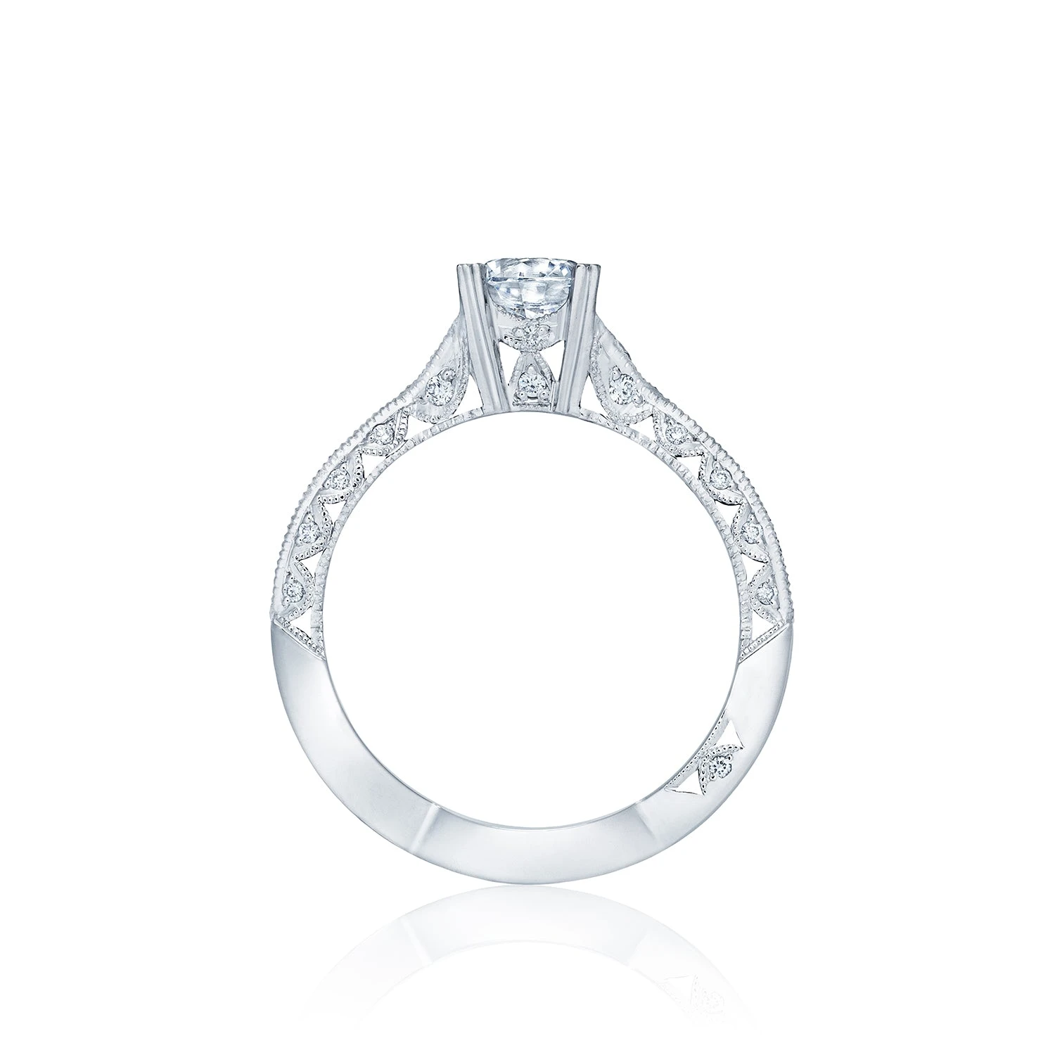 Tacori Platinum Classic Crescent Round Diamond Engagement Ring Setting (0.28 CTW) 5 Tacori Platinum Classic Crescent Round Diamond Engagement Ring Setting (0.28 CTW) - Image 3