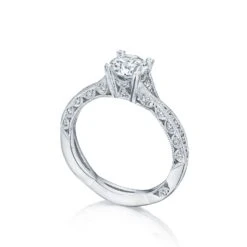 Tacori Platinum Classic Crescent Round Diamond Engagement Ring Setting (0.28 CTW) 13 Tacori Platinum Classic Crescent Round Diamond Engagement Ring Setting (0.28 CTW) -DIAMOND JEWELRY SHOP 2645rd612 50