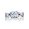 Tacori 18 K White Gold Ribbon Princess Diamond Engagement Ring Setting (0.46 CTW)