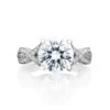 Tacori 18k White Gold Ribbon Round Diamond Engagement Ring Setting (0.62 CTW) -DIAMOND JEWELRY SHOP 2647rd9 10