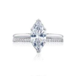 Tacori 18k White Gold Simply Tacori Marquise Diamond Engagement Ring Setting (0.07 CTW) -DIAMOND JEWELRY SHOP 2650mq12x6 30