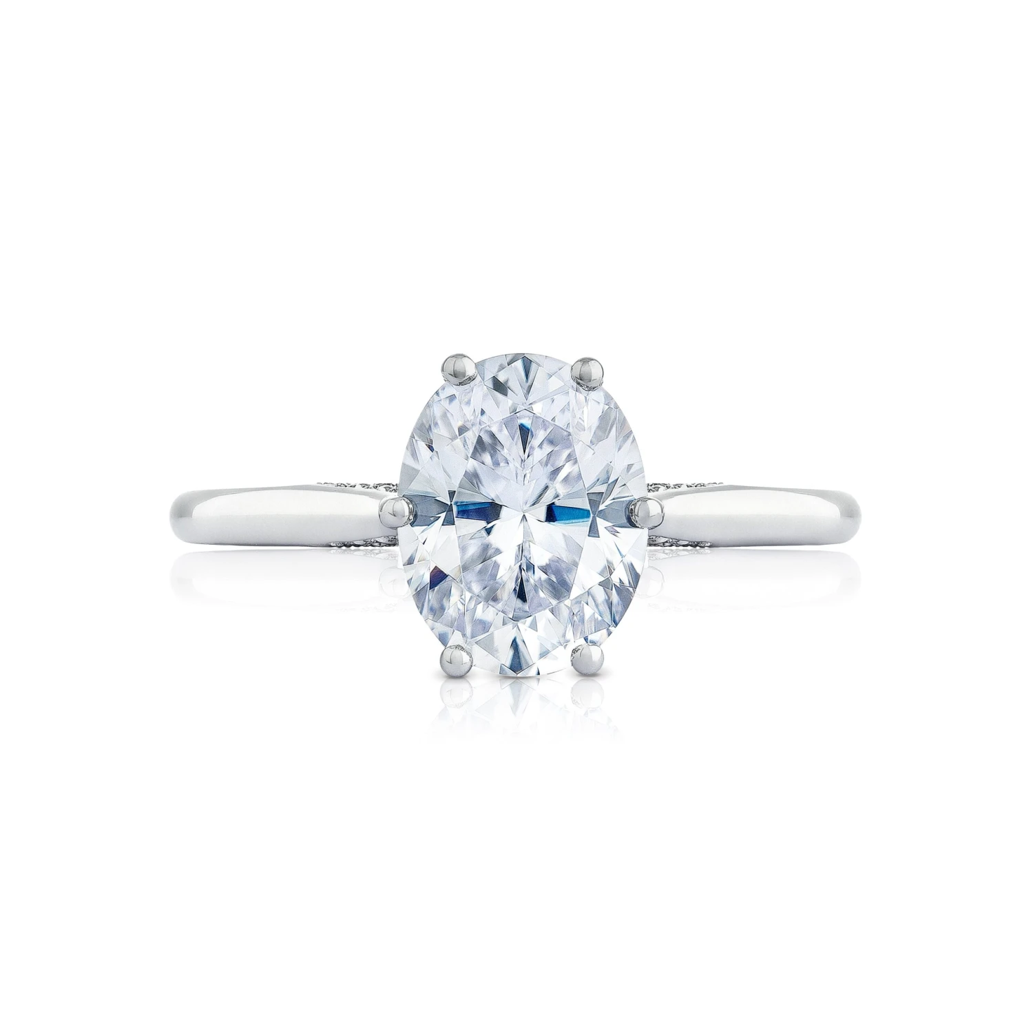 Tacori 18k White Gold Simply Tacori Oval Diamond Engagement Ring Setting (0.07 CTW) 3 Tacori 18k White Gold Simply Tacori Oval Diamond Engagement Ring Setting (0.07 CTW)
