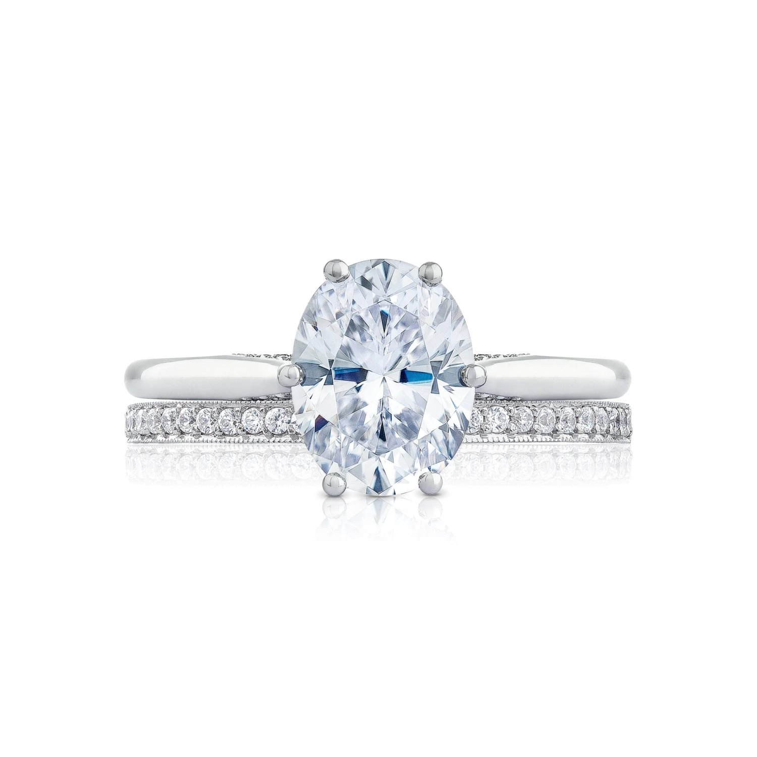 Tacori 18k White Gold Simply Tacori Oval Diamond Engagement Ring Setting (0.07 CTW) 5 Tacori 18k White Gold Simply Tacori Oval Diamond Engagement Ring Setting (0.07 CTW) - Image 3