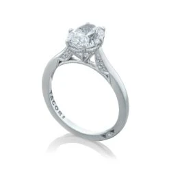 Tacori 18k White Gold Simply Tacori Oval Diamond Engagement Ring Setting (0.07 CTW) 9 Tacori 18k White Gold Simply Tacori Oval Diamond Engagement Ring Setting (0.07 CTW) -DIAMOND JEWELRY SHOP 2650ov9x7 50