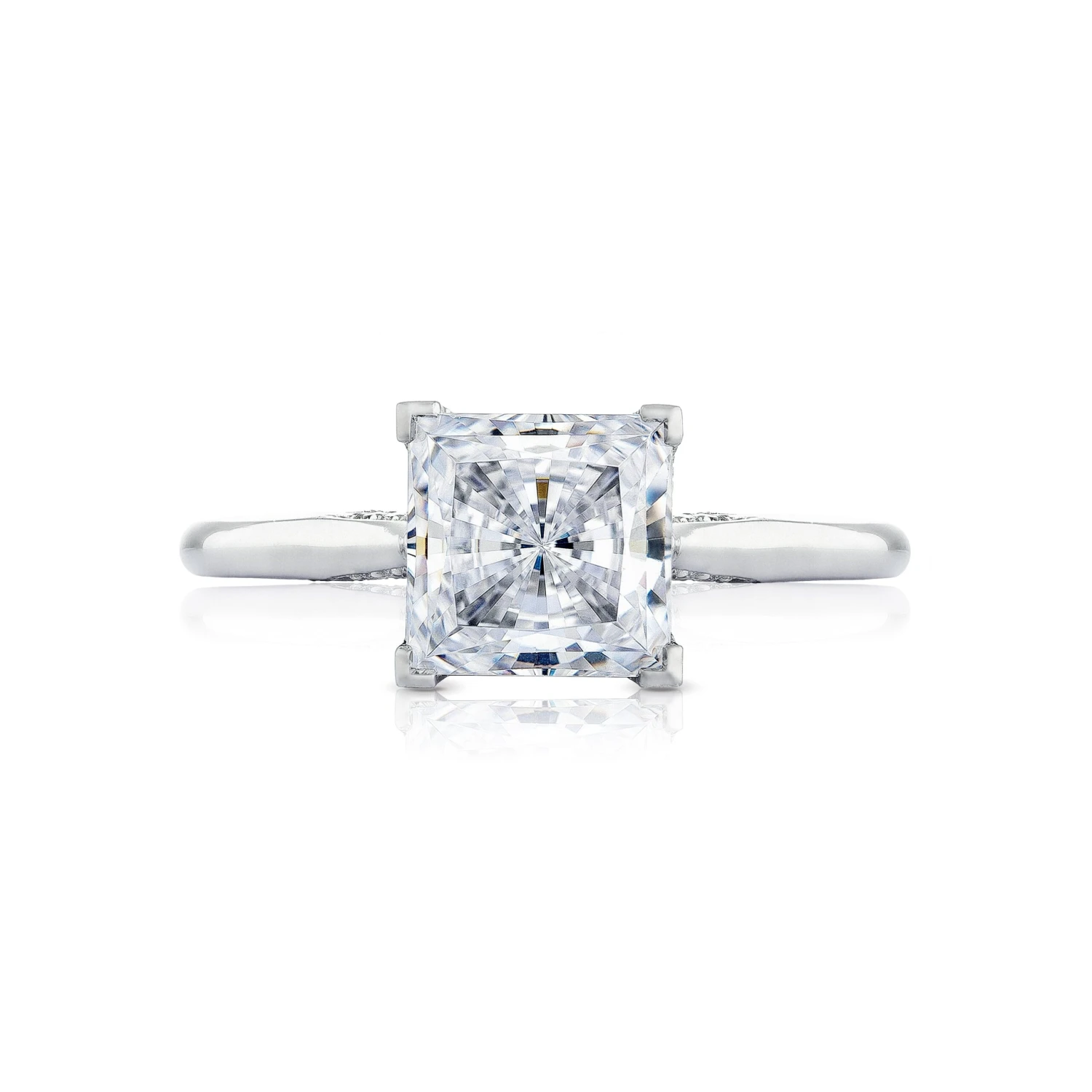 Tacori 18k White Gold Simply Tacori Princess Diamond Engagement Ring Setting (0.07 CTW) 3 Tacori 18k White Gold Simply Tacori Princess Diamond Engagement Ring Setting (0.07 CTW)