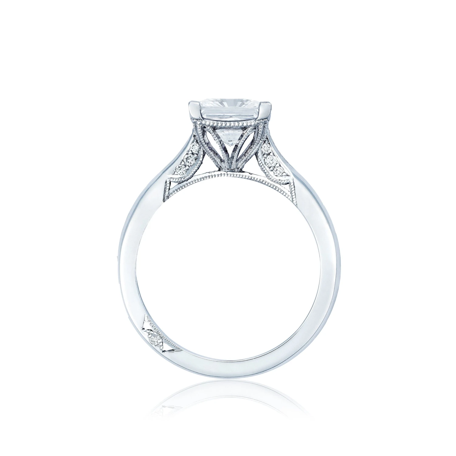 Tacori 18k White Gold Simply Tacori Princess Diamond Engagement Ring Setting (0.07 CTW) 4 Tacori 18k White Gold Simply Tacori Princess Diamond Engagement Ring Setting (0.07 CTW) - Image 2