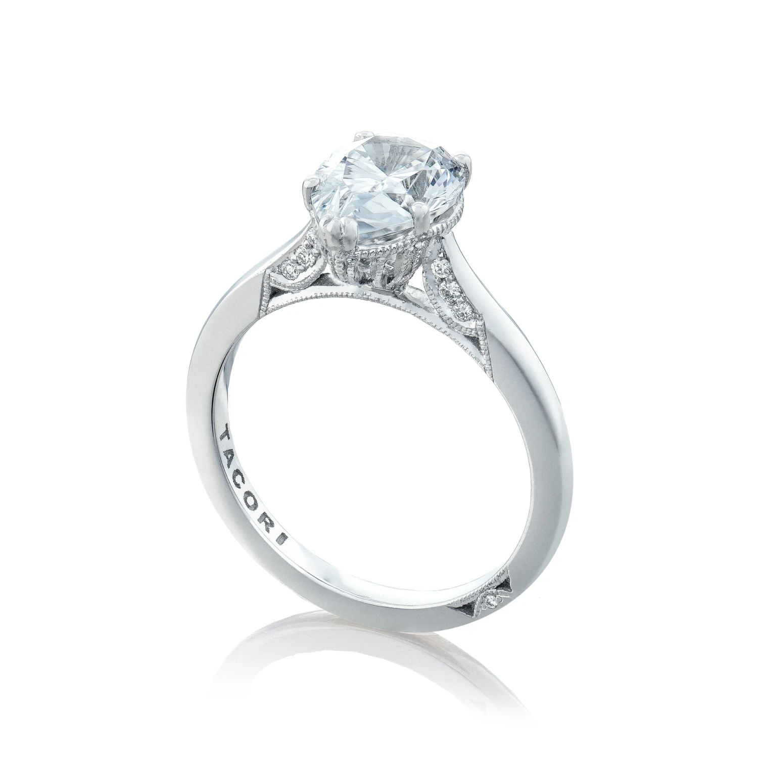 Tacori 18k White Gold Simply Tacori Pear Diamond Engagement Ring Setting (0.07 CTW) 6 Tacori 18k White Gold Simply Tacori Pear Diamond Engagement Ring Setting (0.07 CTW) - Image 4