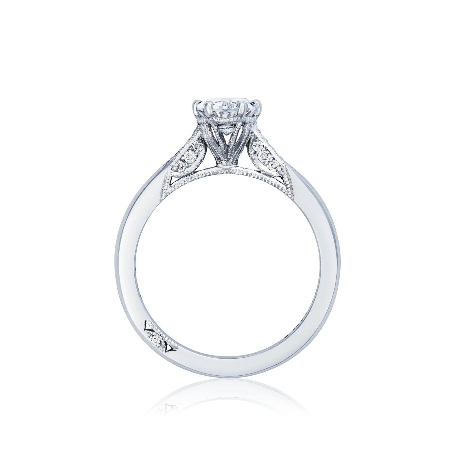 Tacori 18k White Gold Simply Tacori Oval Diamond Engagement Ring Setting (0.11 CTW) 4 Tacori 18k White Gold Simply Tacori Oval Diamond Engagement Ring Setting (0.11 CTW) - Image 2