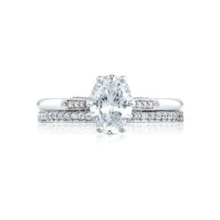 Tacori 18k White Gold Simply Tacori Oval Diamond Engagement Ring Setting (0.11 CTW) 8 Tacori 18k White Gold Simply Tacori Oval Diamond Engagement Ring Setting (0.11 CTW) -DIAMOND JEWELRY SHOP 2651ov75x55 30