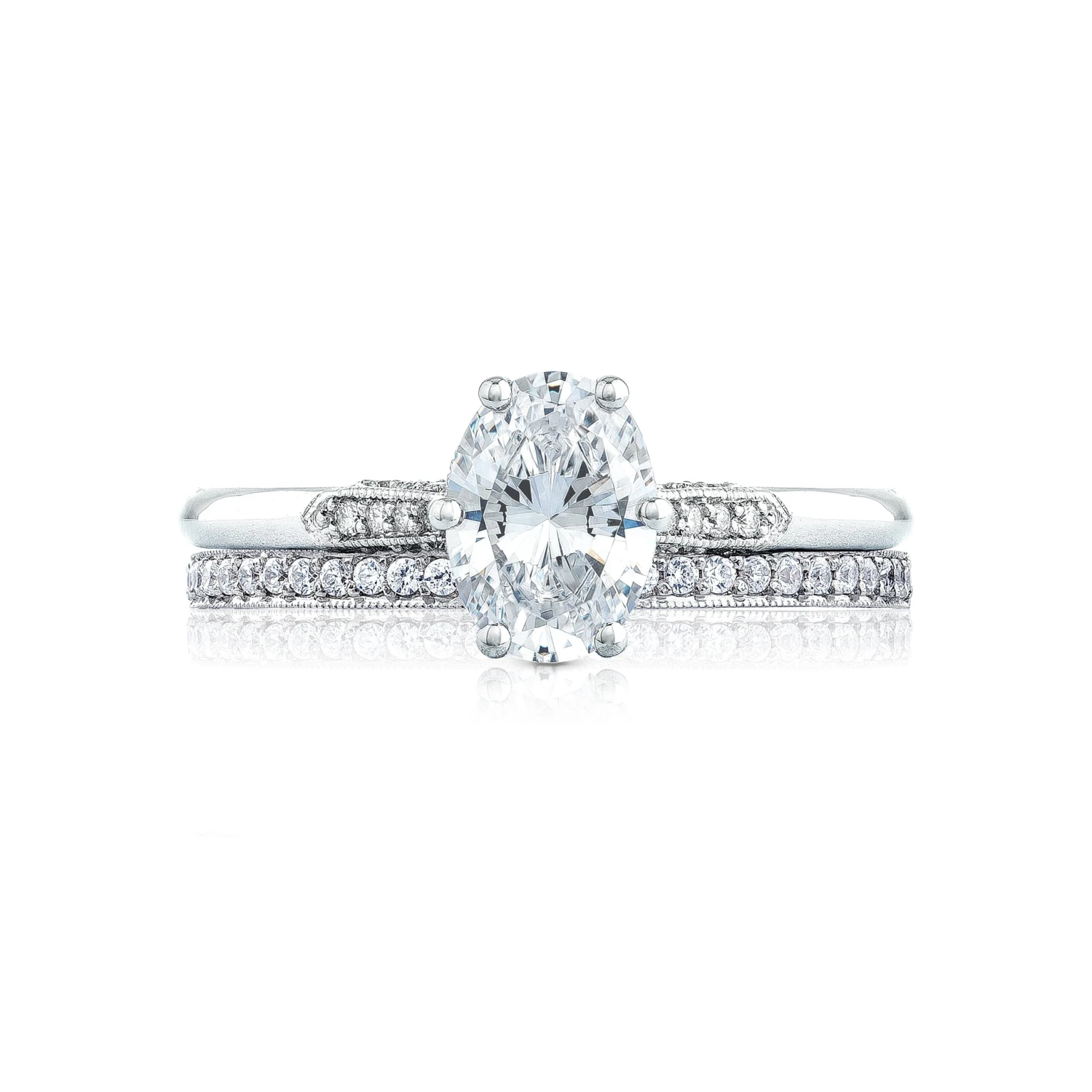 Tacori 18k White Gold Simply Tacori Oval Diamond Engagement Ring Setting (0.11 CTW) 5 Tacori 18k White Gold Simply Tacori Oval Diamond Engagement Ring Setting (0.11 CTW) - Image 3