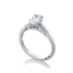 Tacori 18k White Gold Simply Tacori Pear Diamond Engagement Ring Setting (0.11 CTW) -DIAMOND JEWELRY SHOP 2651ps85x55 50