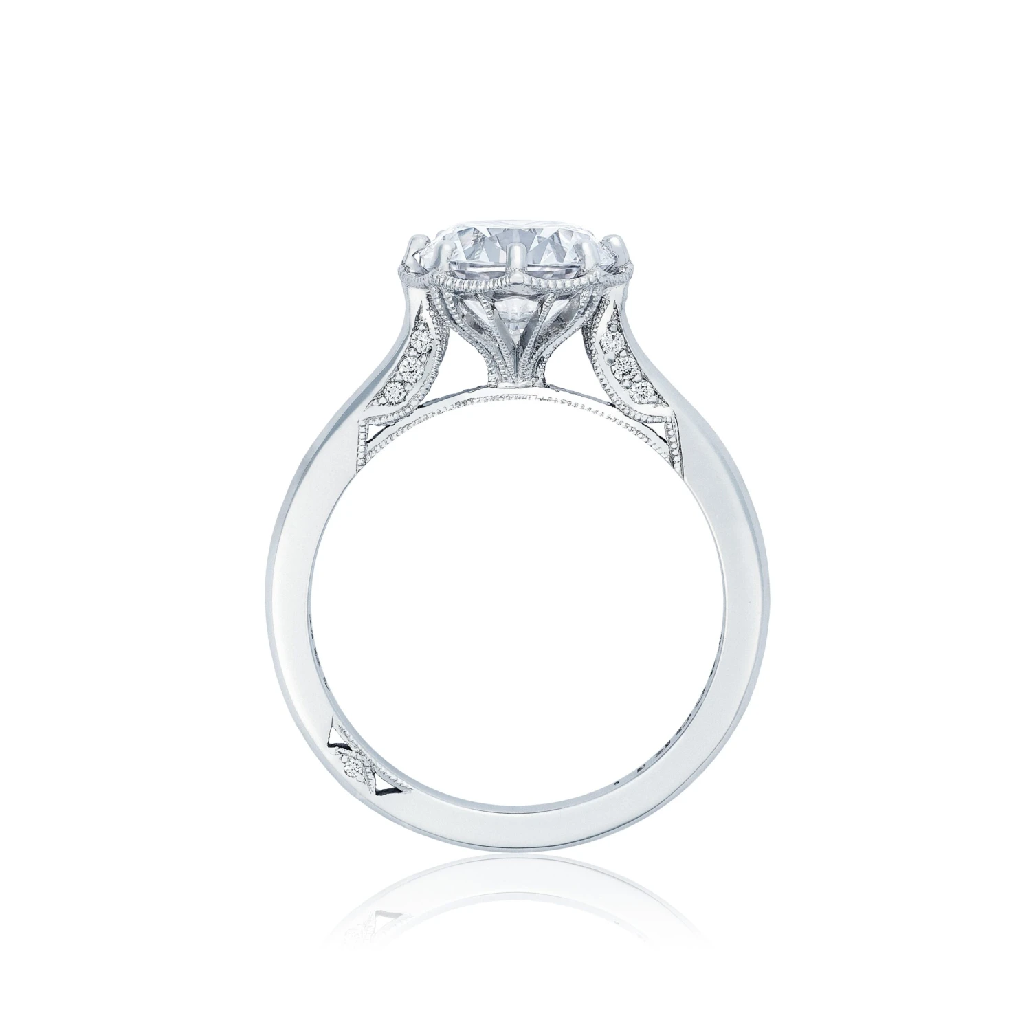 Tacori 18k White Gold Simply Tacori Round Diamond Engagement Ring Setting (0.07 CTW) 4 Tacori 18k White Gold Simply Tacori Round Diamond Engagement Ring Setting (0.07 CTW) - Image 2