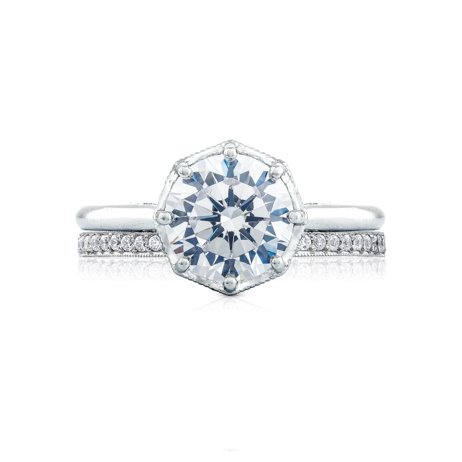 Tacori 18k White Gold Simply Tacori Round Diamond Engagement Ring Setting (0.07 CTW) 5 Tacori 18k White Gold Simply Tacori Round Diamond Engagement Ring Setting (0.07 CTW) - Image 3