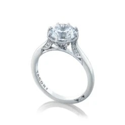 Tacori 18k White Gold Simply Tacori Round Diamond Engagement Ring Setting (0.07 CTW) 9 Tacori 18k White Gold Simply Tacori Round Diamond Engagement Ring Setting (0.07 CTW) -DIAMOND JEWELRY SHOP 2652rd8 50