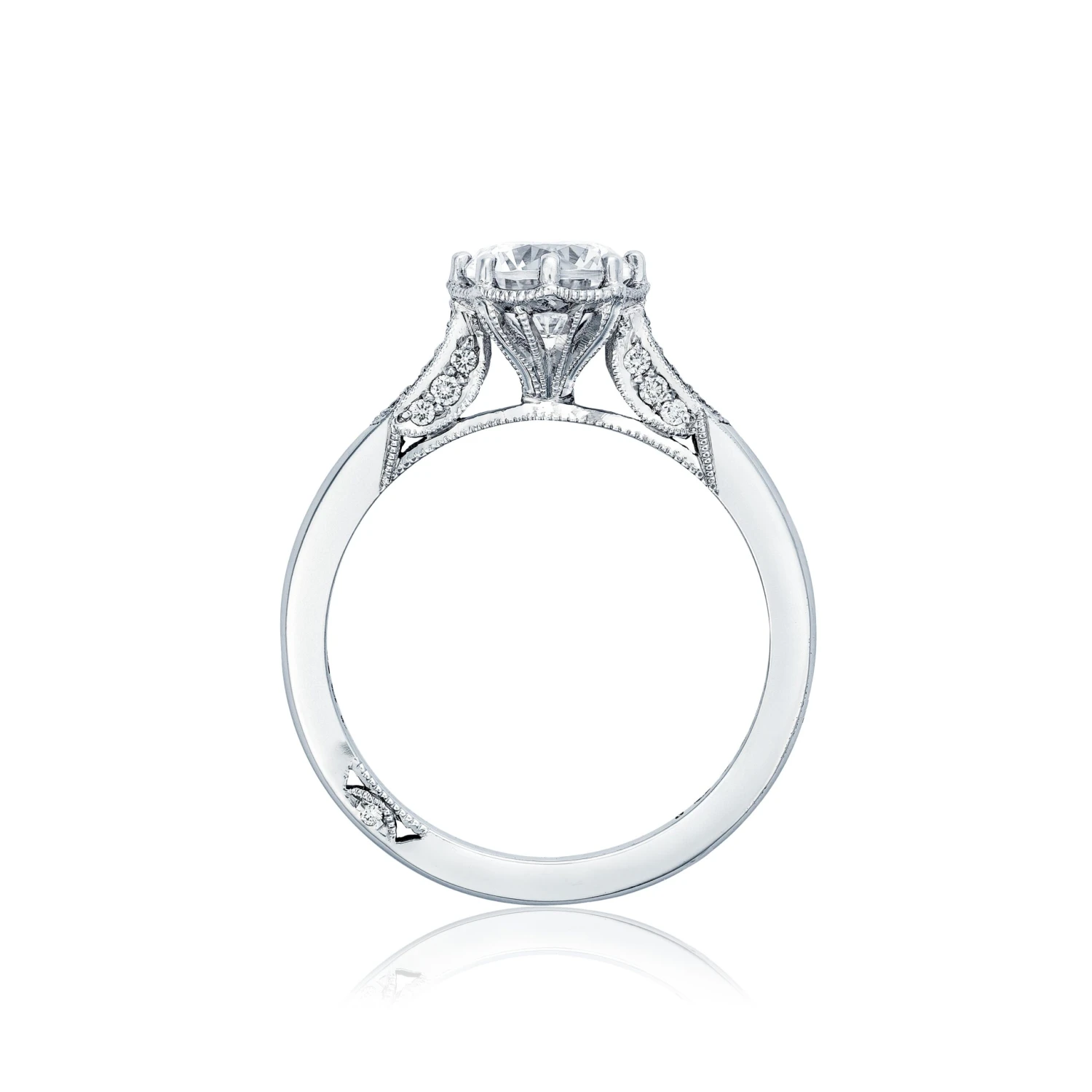Tacori 18k White Gold Simply Tacori Round Diamond Engagement Ring Setting (0.11 CTW) 4 Tacori 18k White Gold Simply Tacori Round Diamond Engagement Ring Setting (0.11 CTW) - Image 2
