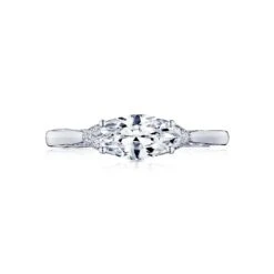 Tacori 18k White Gold Simply Tacori Marquise Diamond Engagement Ring Setting (0.09 CTW)