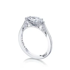 Tacori 18k White Gold Simply Tacori Marquise Diamond Engagement Ring Setting (0.09 CTW) -DIAMOND JEWELRY SHOP 2654mq10x5 50