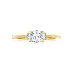 Tacori 18k Yellow Gold Simply Tacori Oval Diamond Engagement Ring Setting (0.1 CTW)