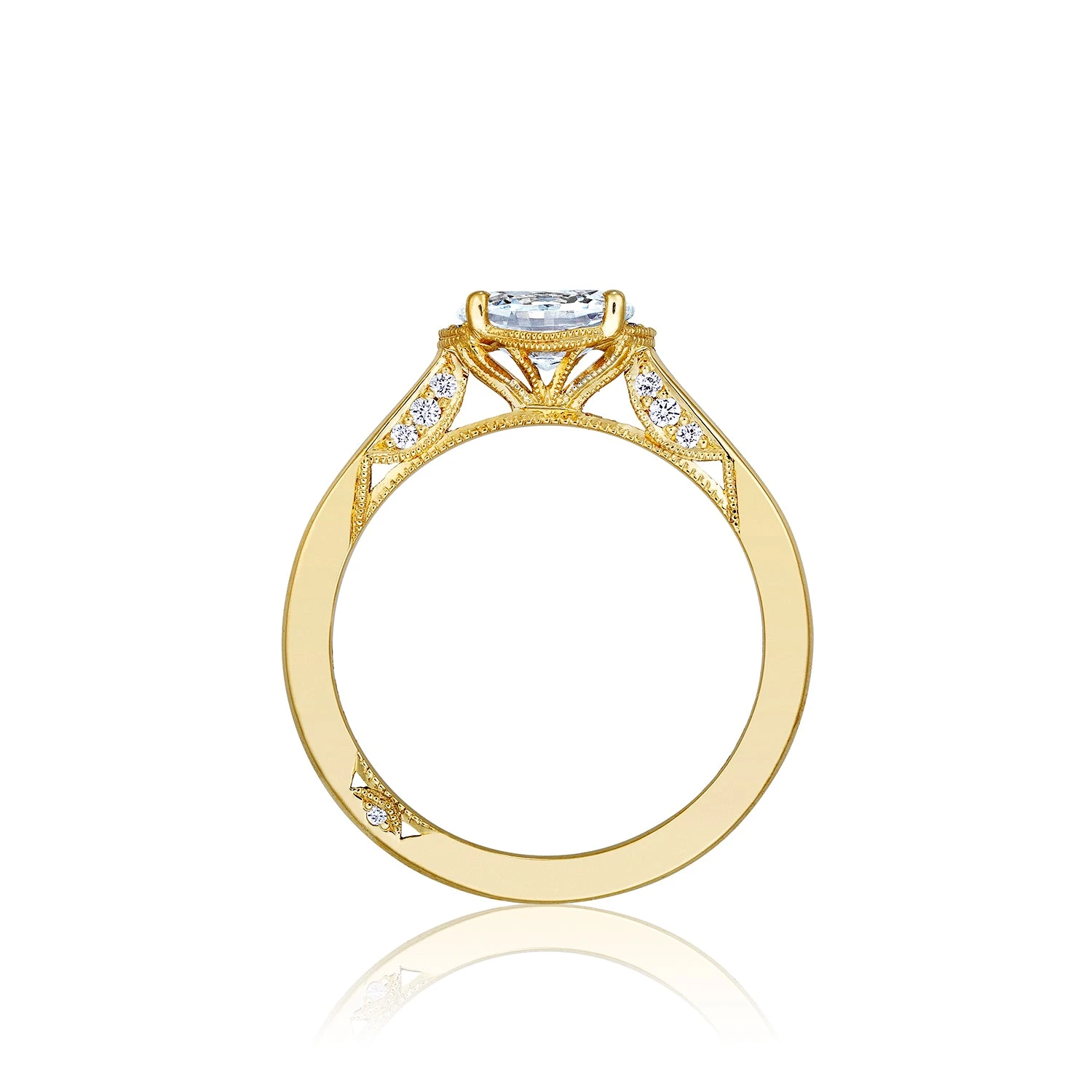 Tacori 18k Yellow Gold Simply Tacori Oval Diamond Engagement Ring Setting (0.1 CTW) 4 Tacori 18k Yellow Gold Simply Tacori Oval Diamond Engagement Ring Setting (0.1 CTW) - Image 2