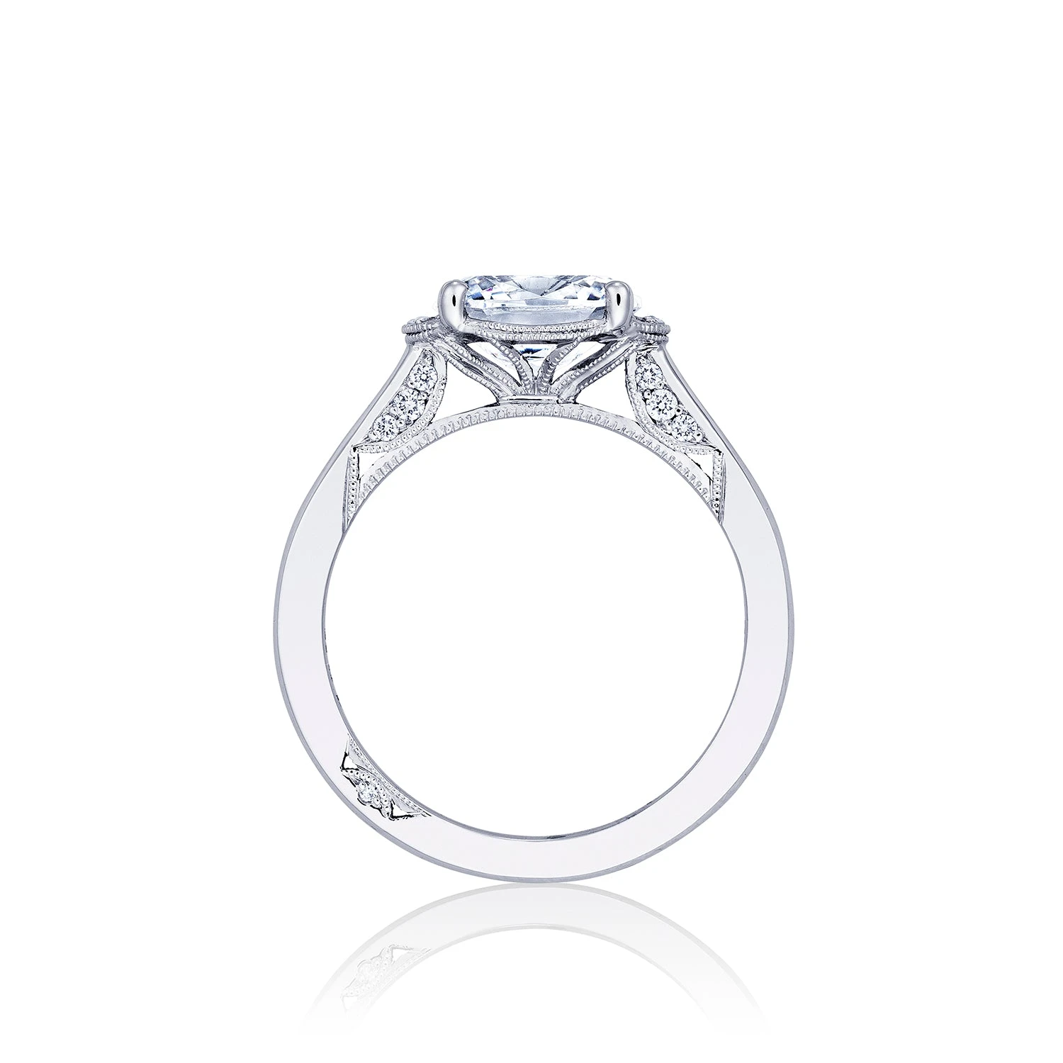 Tacori 18k White Gold Simply Tacori Oval Diamond Engagement Ring Setting (0.13 CTW) 4 Tacori 18k White Gold Simply Tacori Oval Diamond Engagement Ring Setting (0.13 CTW) - Image 2