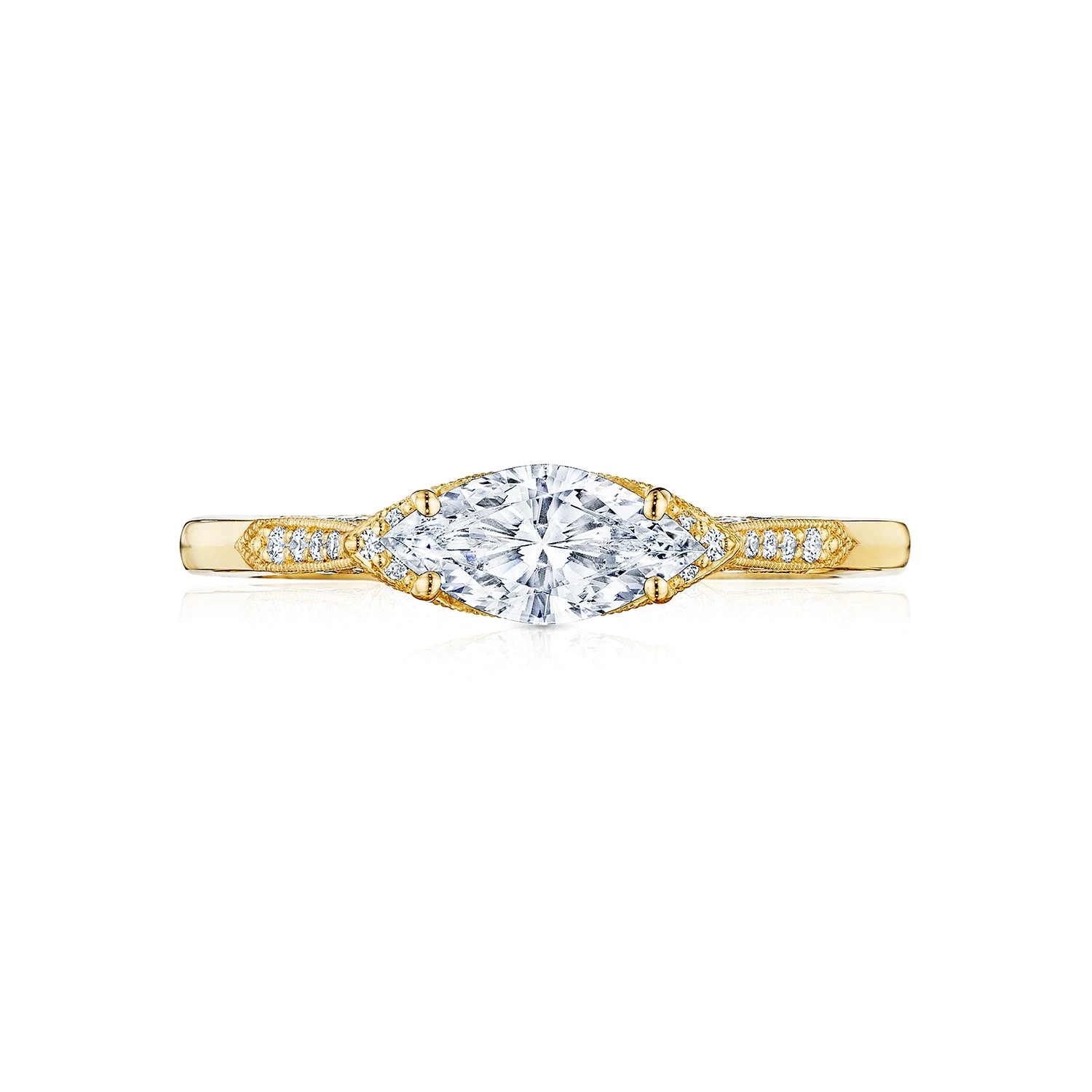 Tacori 18k Yellow Gold Simply Tacori Marquise Diamond Engagement Ring Setting (0.12 CTW) 3 Tacori 18k Yellow Gold Simply Tacori Marquise Diamond Engagement Ring Setting (0.12 CTW)