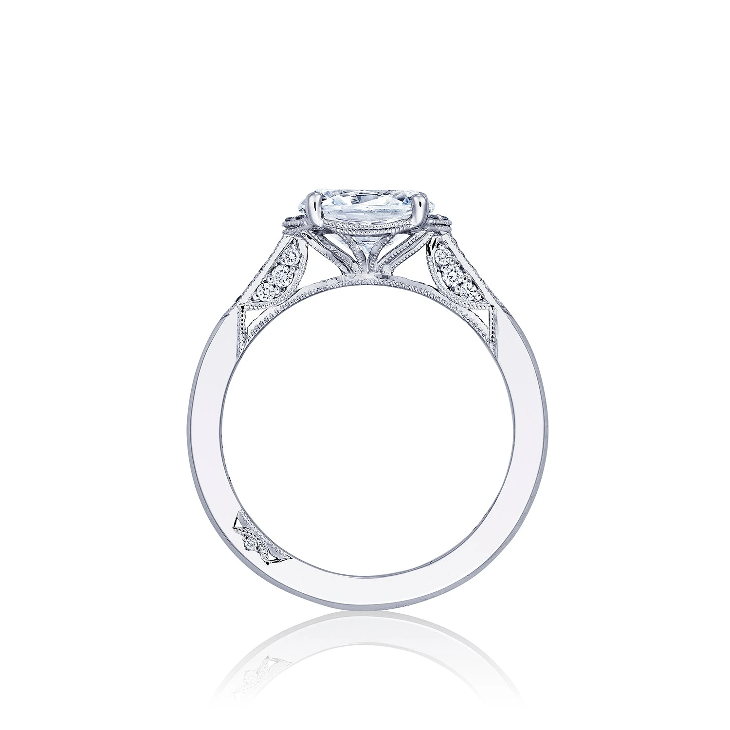 Tacori 18k White Gold Simply Tacori Oval Diamond Engagement Ring Setting (0.15 CTW) 4 Tacori 18k White Gold Simply Tacori Oval Diamond Engagement Ring Setting (0.15 CTW) - Image 2
