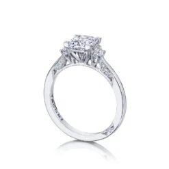 Tacori 18k White Gold Simply Tacori Princess Diamond Engagement Ring Setting (0.28 CTW) -DIAMOND JEWELRY SHOP 2658pr6 50