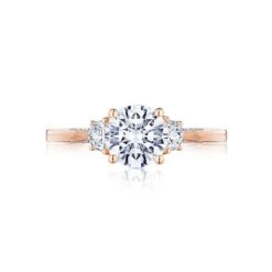 Tacori 18k Rose Gold Simply Tacori Round Diamond Engagement Ring Setting (0.28 CTW)
