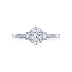 Tacori 18k White Gold Simply Tacori Oval Diamond Engagement Ring Setting (0.34 CTW)
