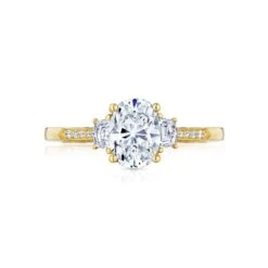 Tacori 18k Yellow Gold Simply Tacori Oval Diamond Engagement Ring Setting (0.34 CTW)