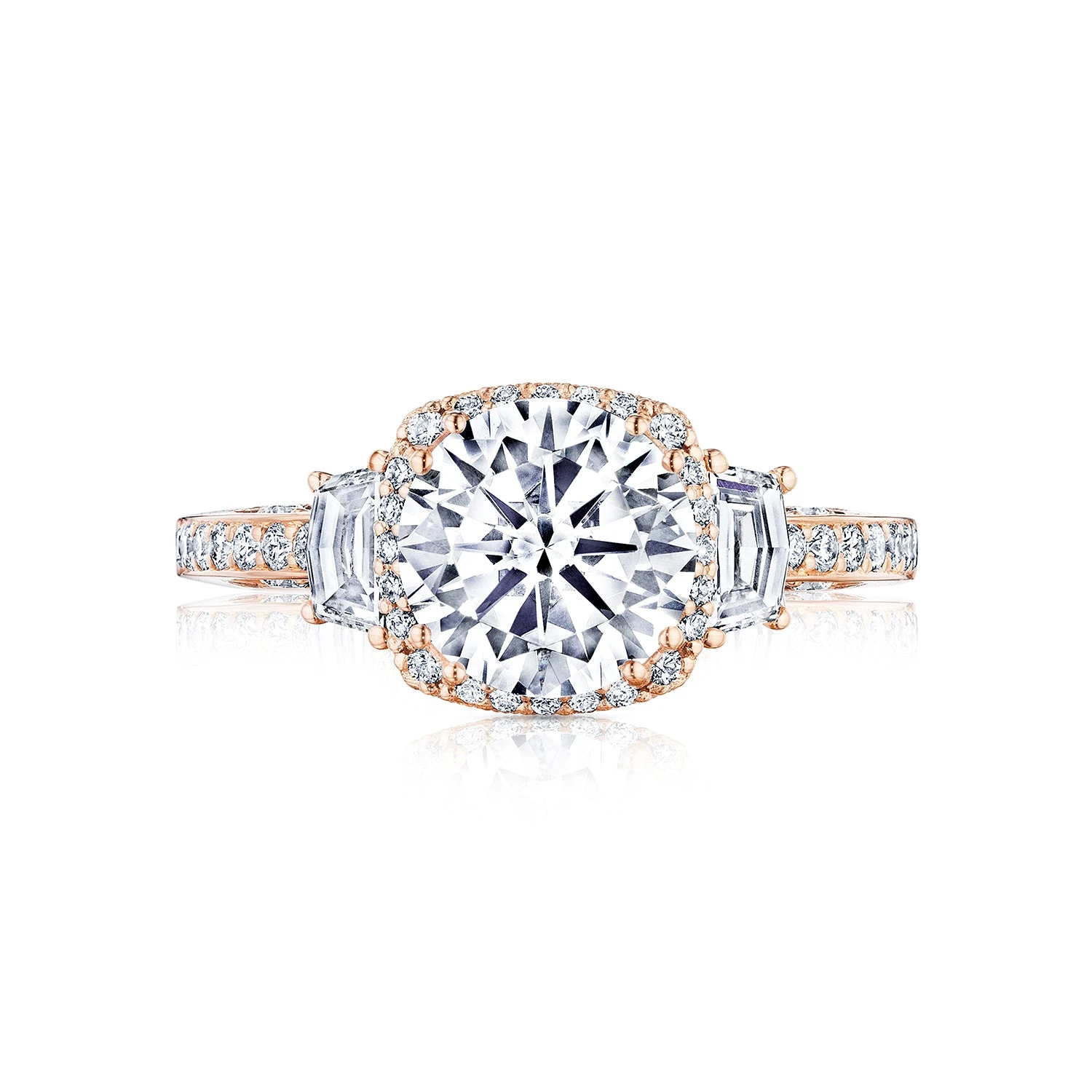 Tacori 18k Rose Gold Dantela Round Diamond Engagement Ring Setting (0.68 CTW) 3 Tacori 18k Rose Gold Dantela Round Diamond Engagement Ring Setting (0.68 CTW)