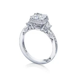 Tacori 18k White Gold Dantela Princess Diamond Engagement Ring Setting (0.69 CTW) 7 Tacori 18k White Gold Dantela Princess Diamond Engagement Ring Setting (0.69 CTW) -DIAMOND JEWELRY SHOP 2663pr65 50