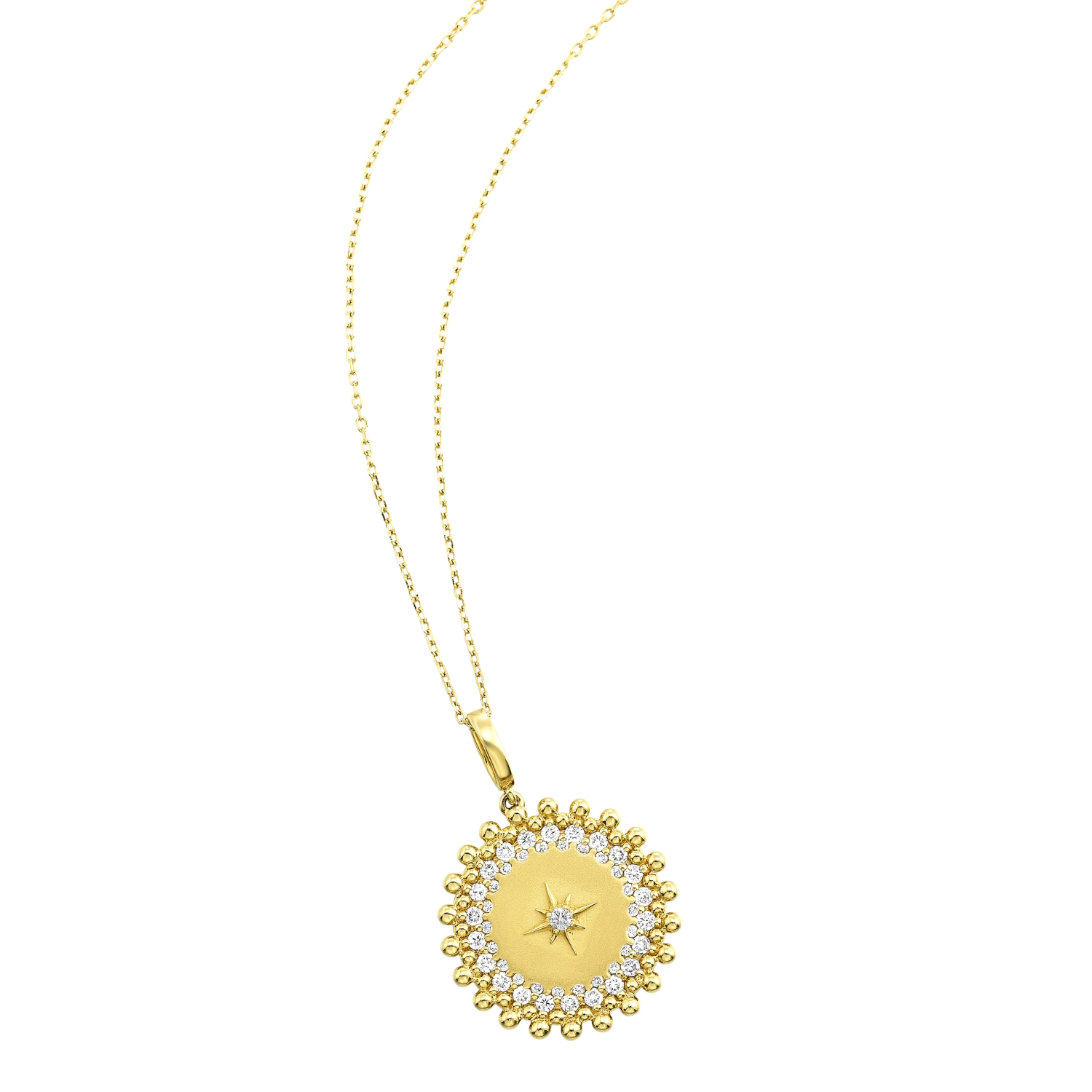 14k Yellow Gold Diamond Pendant (0.50CTW) 4 14k Yellow Gold Diamond Pendant (0.50CTW) - Image 2