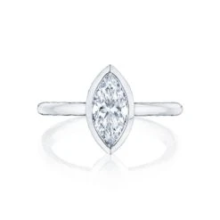 Tacori 18k White Gold Starlit Marquise Diamond Engagement Ring Setting (0.01 CTW)