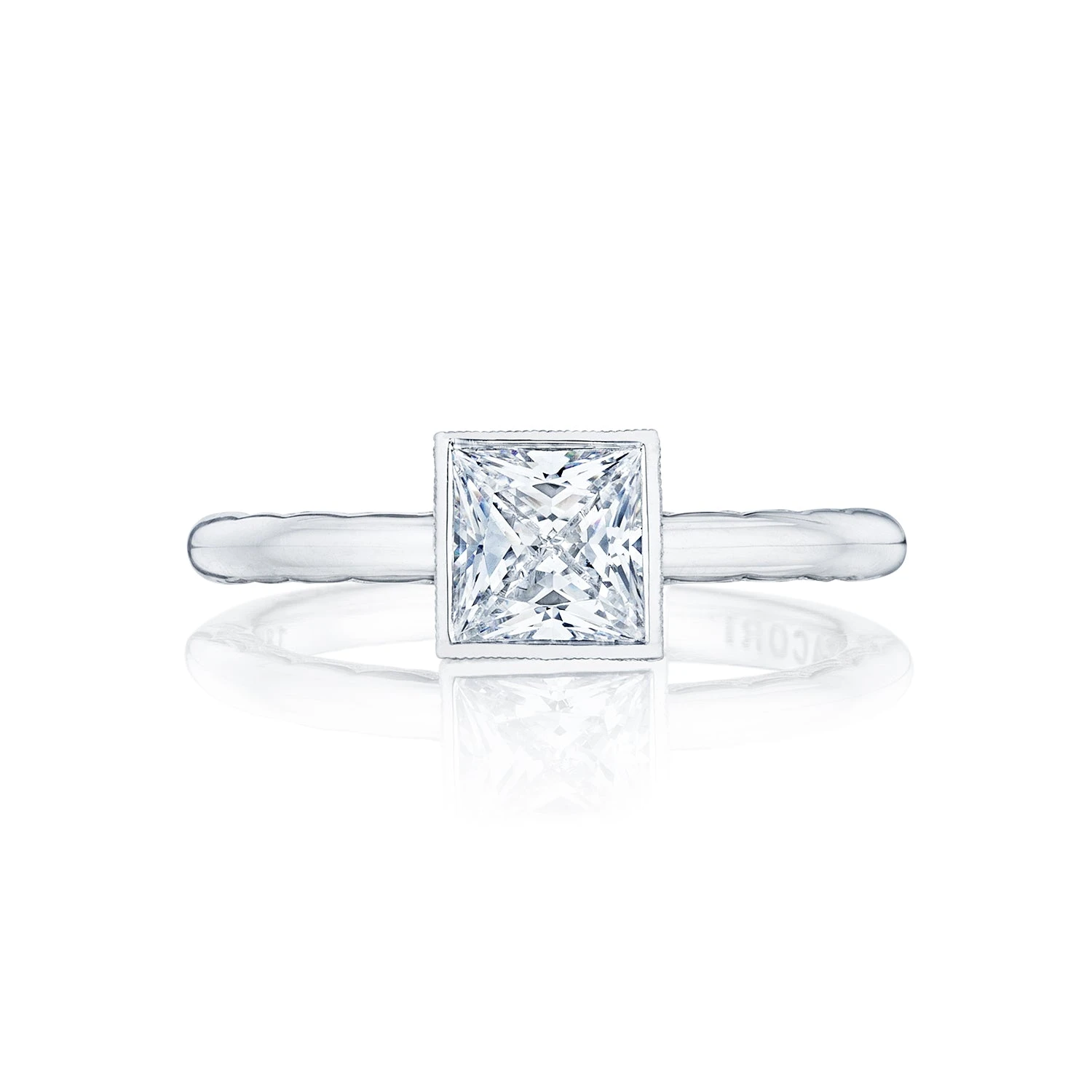 Tacori 18k White Gold Starlit Princess Diamond Engagement Ring Setting (0.01 CTW) 3 Tacori 18k White Gold Starlit Princess Diamond Engagement Ring Setting (0.01 CTW)