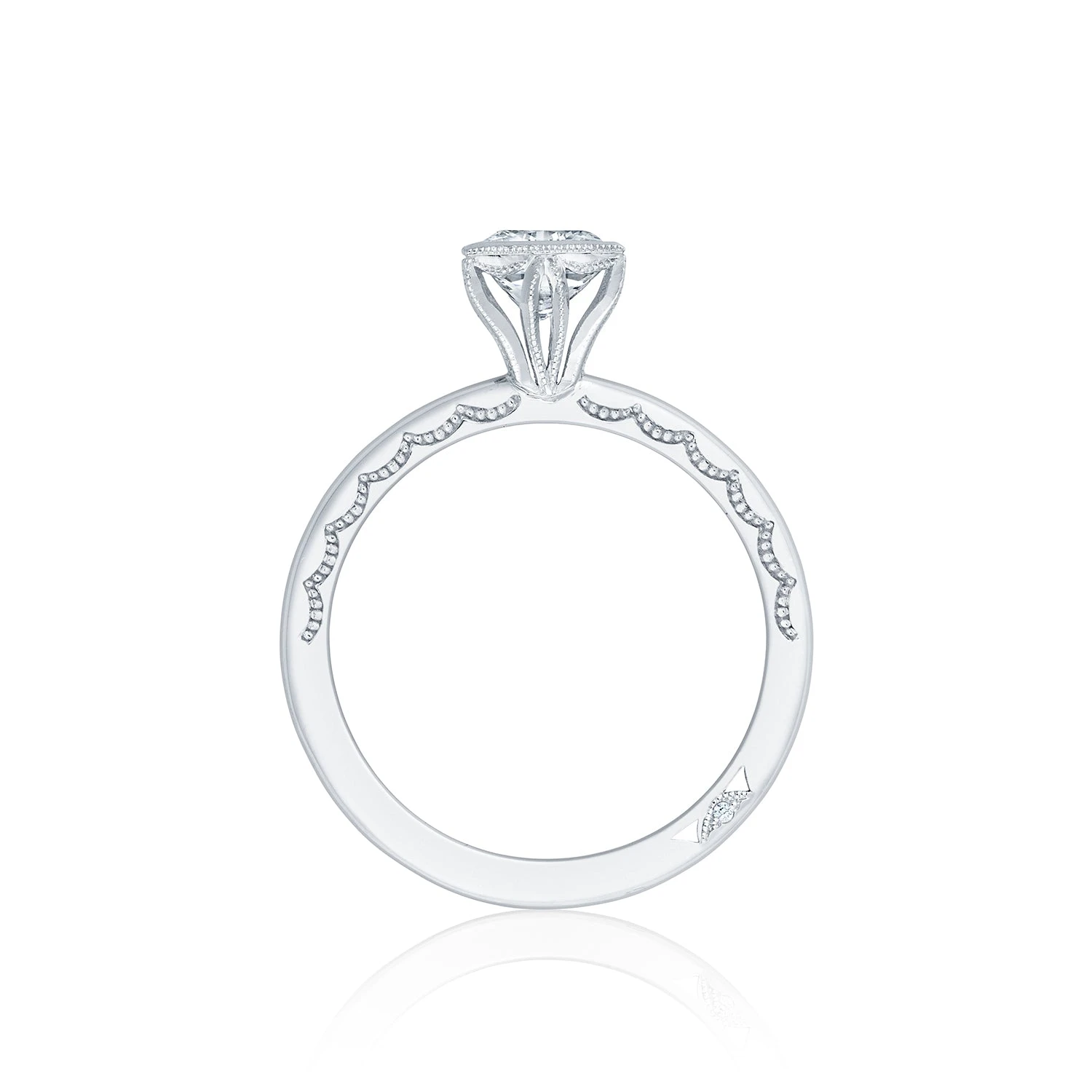 Tacori 18k White Gold Starlit Princess Diamond Engagement Ring Setting (0.01 CTW) 4 Tacori 18k White Gold Starlit Princess Diamond Engagement Ring Setting (0.01 CTW) - Image 2