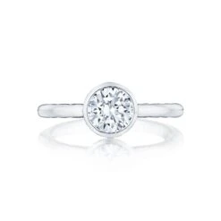 Tacori 18k White Gold Starlit Round Diamond Engagement Ring Setting (0.01 CTW)