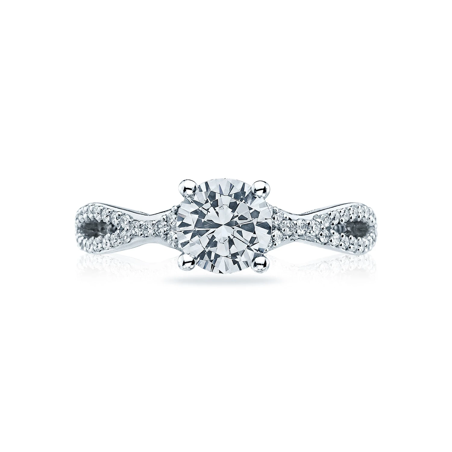 Tacori Platinum Ribbon Round Diamond Engagement Ring Setting (0.26 CTW) 3 Tacori Platinum Ribbon Round Diamond Engagement Ring Setting (0.26 CTW)