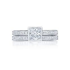 Tacori 18k White Gold Starlit Princess Diamond Engagement Ring Setting (0.35 CTW) -DIAMOND JEWELRY SHOP 301 25pr55 30