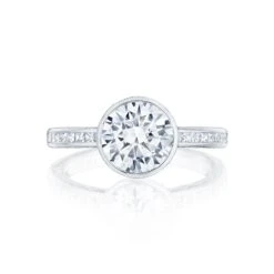 Tacori 18k White Gold Starlit Round Diamond Engagement Ring Setting (0.35 CTW)